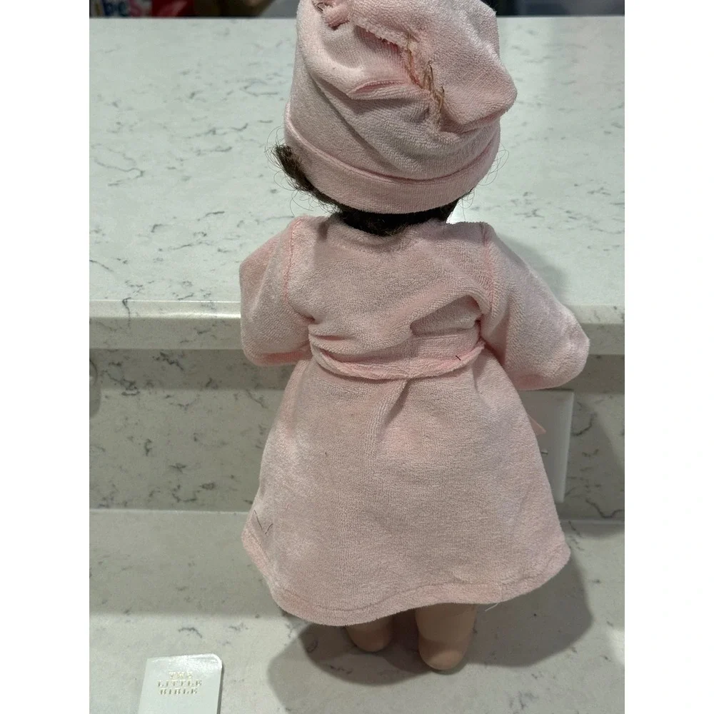 Lee Middleton Original Baby Doll Pink Robe Bonnet 